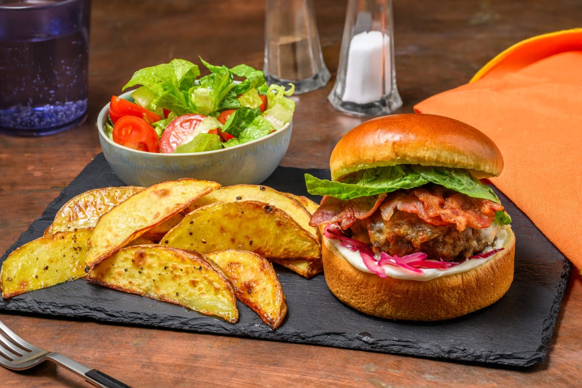 Bacon and Caramelised Onion Cheeseburger