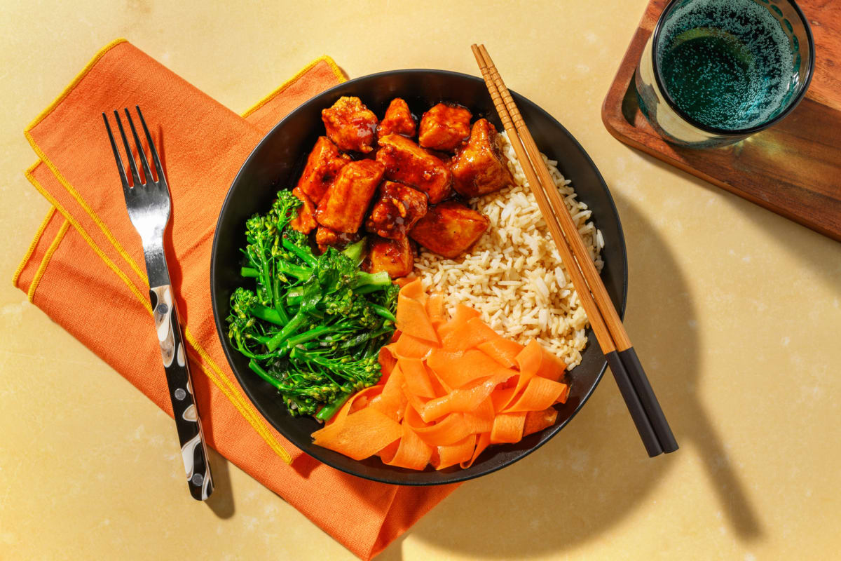 Korean Inspired Bulgogi Tofu Rice Bowl