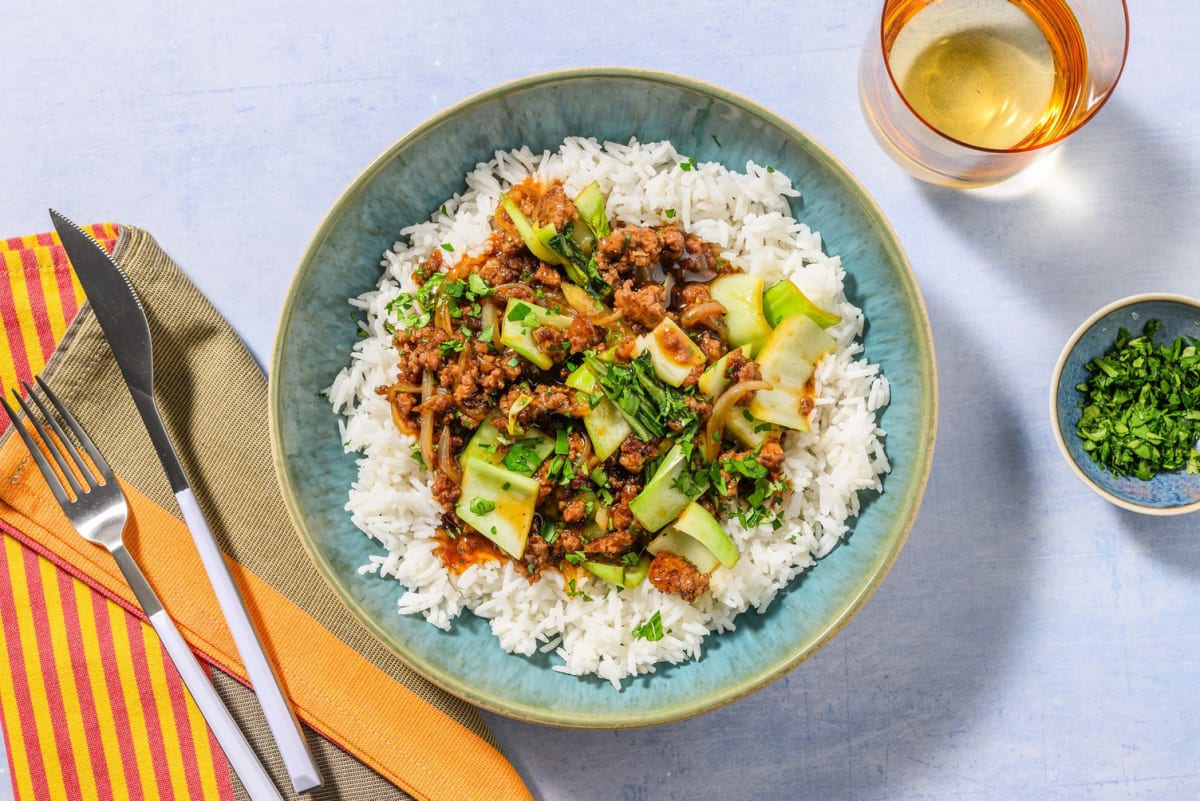 Beef Stir Fry mit Pak Choi und Koriander