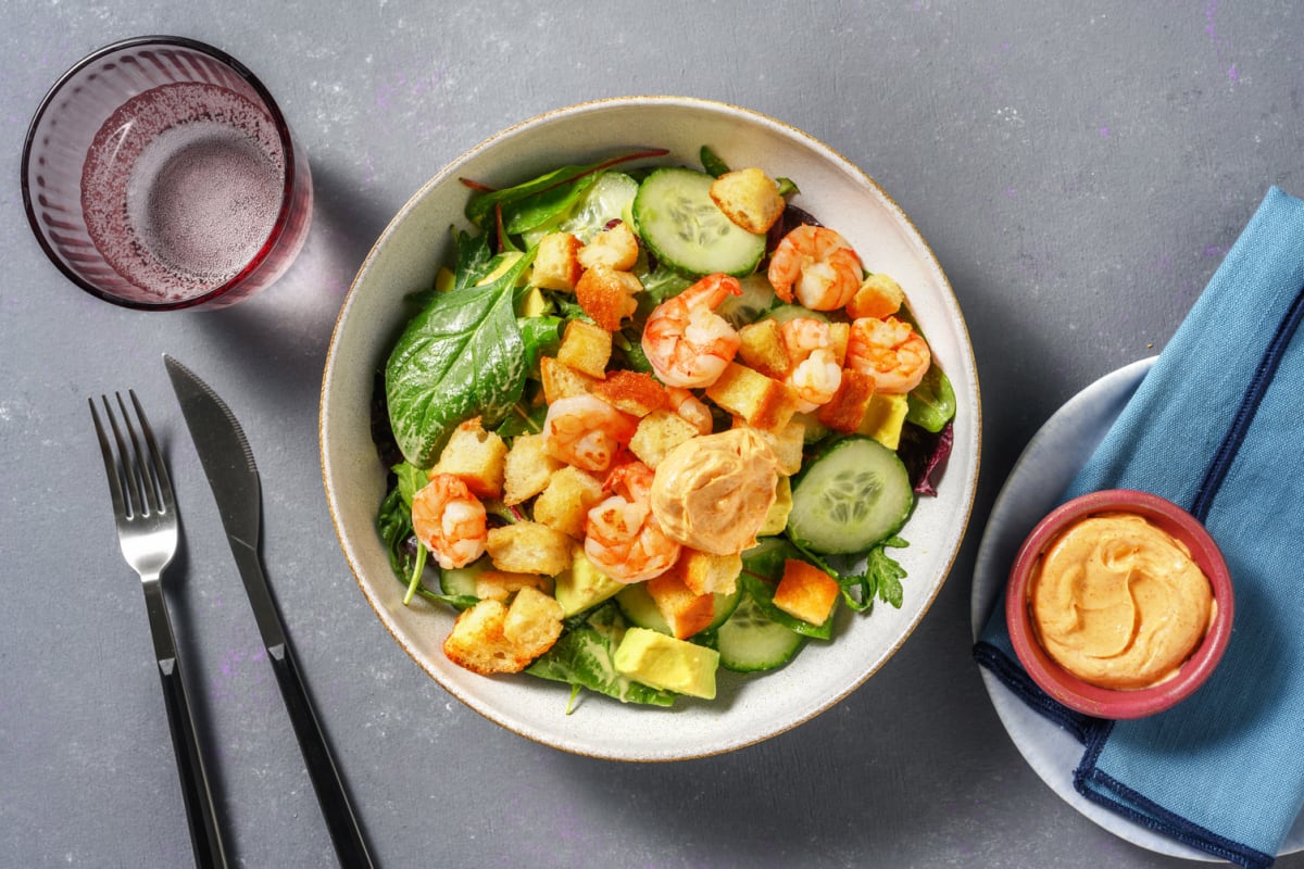 Bowl « vite fait bien fait » crevettes & avocat