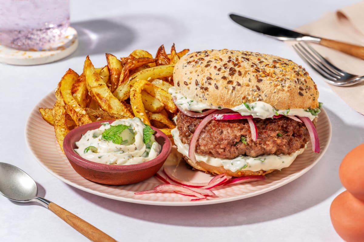 Burger de bœuf au zaatar & aïoli persillée