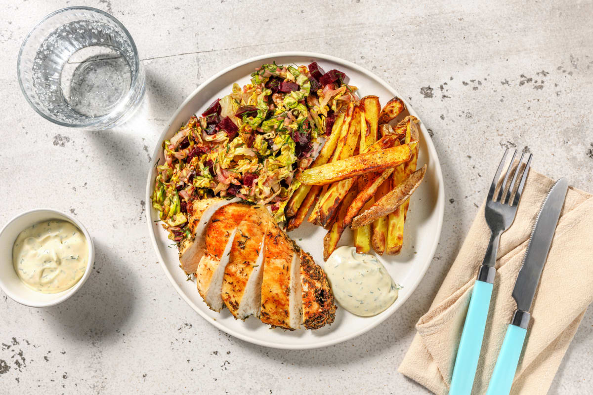Pavé de bœuf doré, thym & salade de betterave