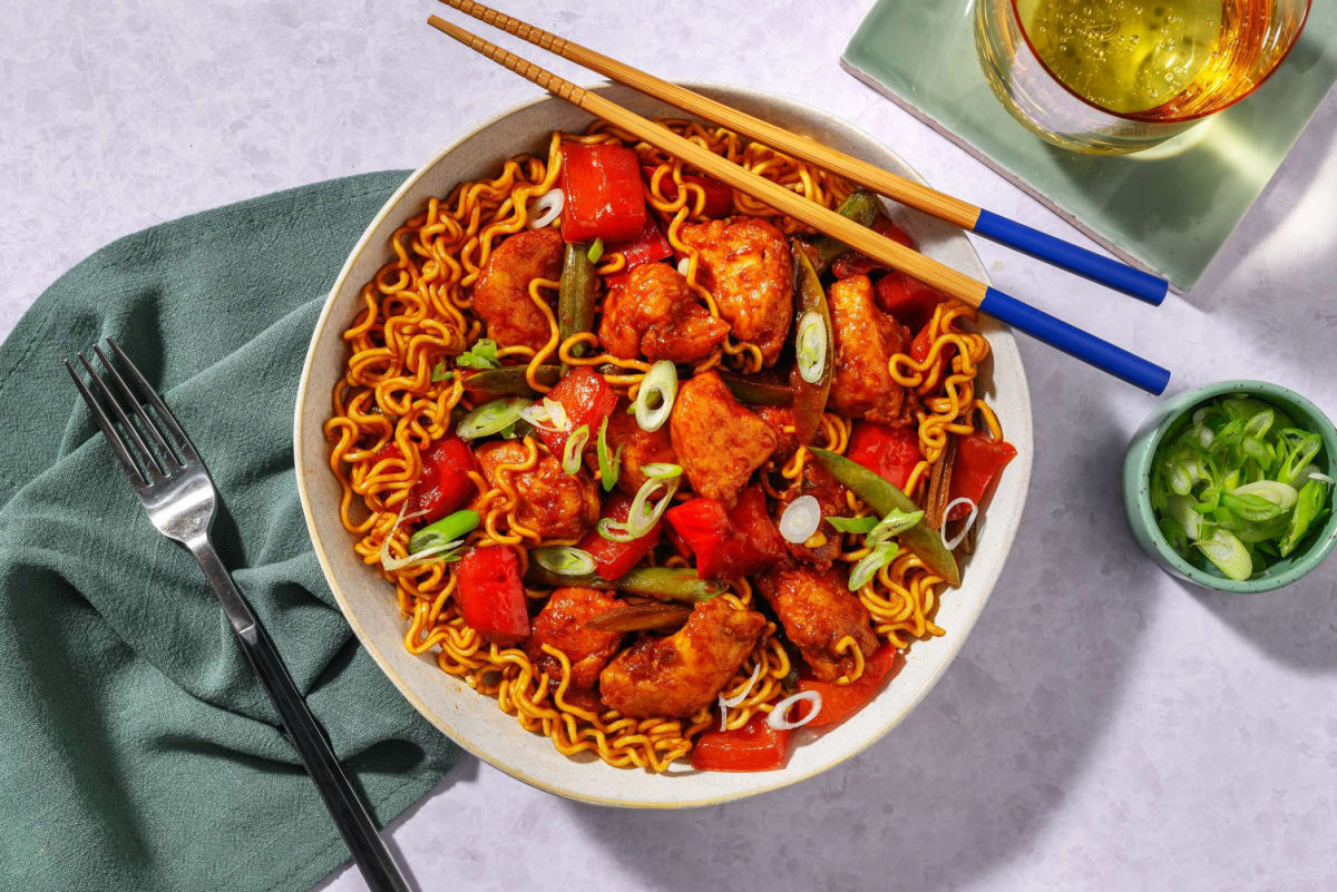 Sweet and Sticky Chicken Breast Noodles