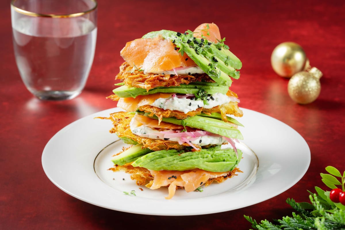 Kartoffelpuffer nach Lachs- und Bagels-Art