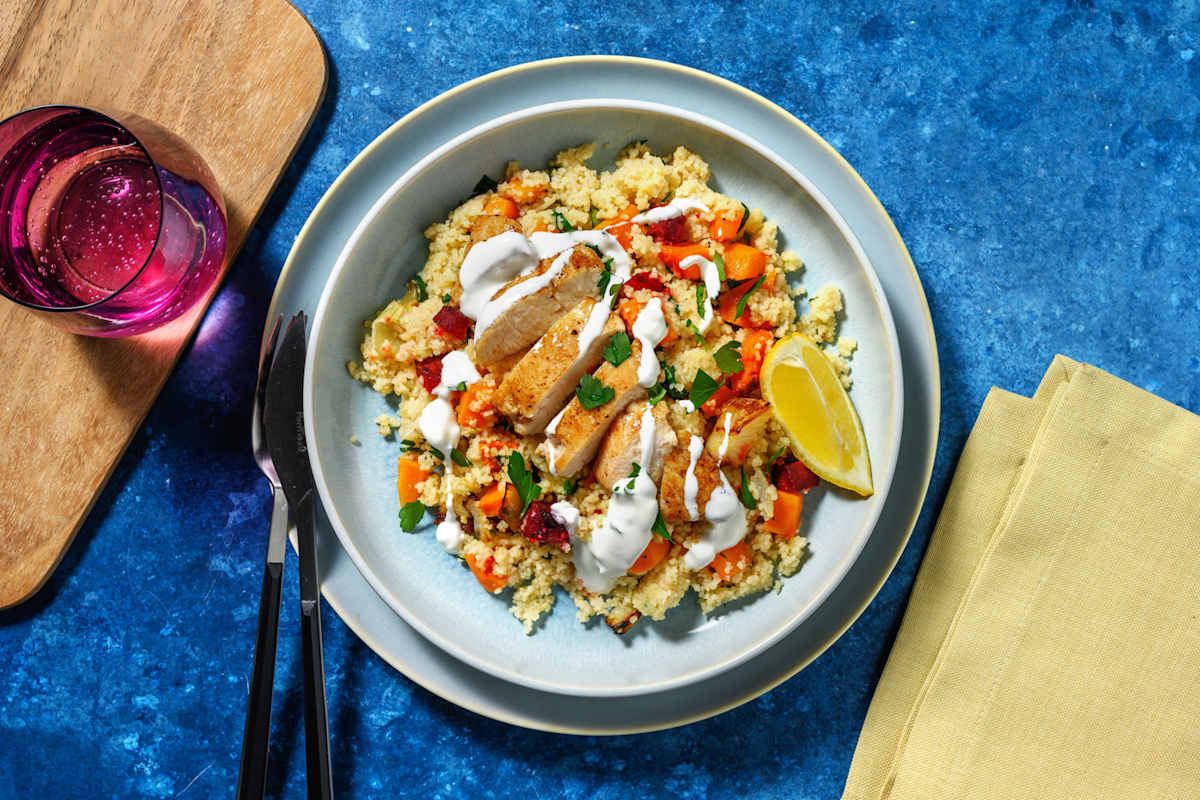 Middle Eastern Halloumi & Veggie Couscous