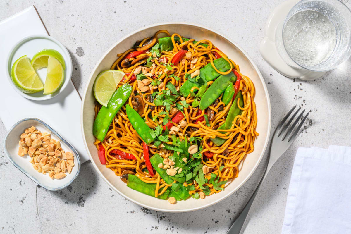 Sticky Thai Style Veggie Noodles
