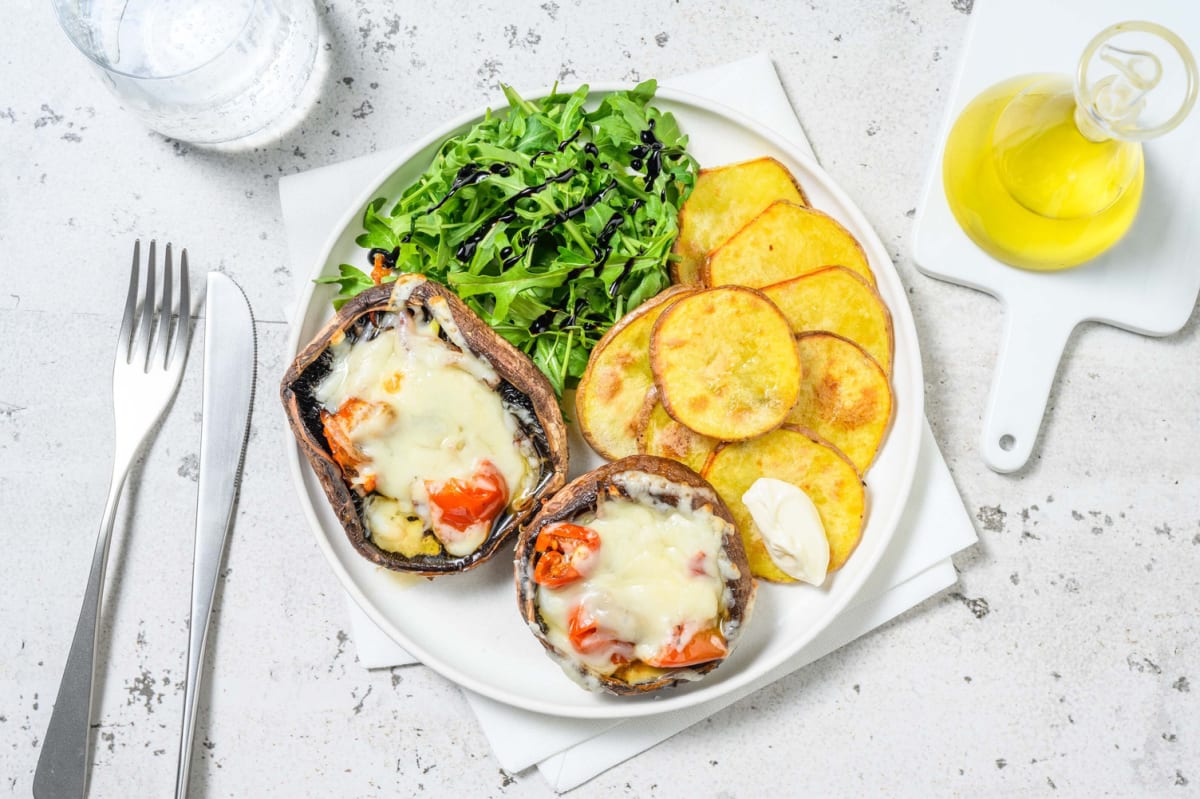 Cheese and Caramelised Onion Stuffed Mushrooms