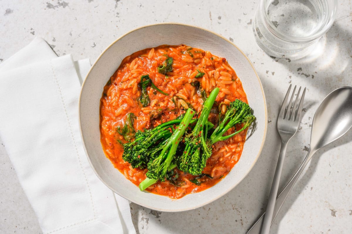 Sun-Dried Tomato and Pesto Orzo 