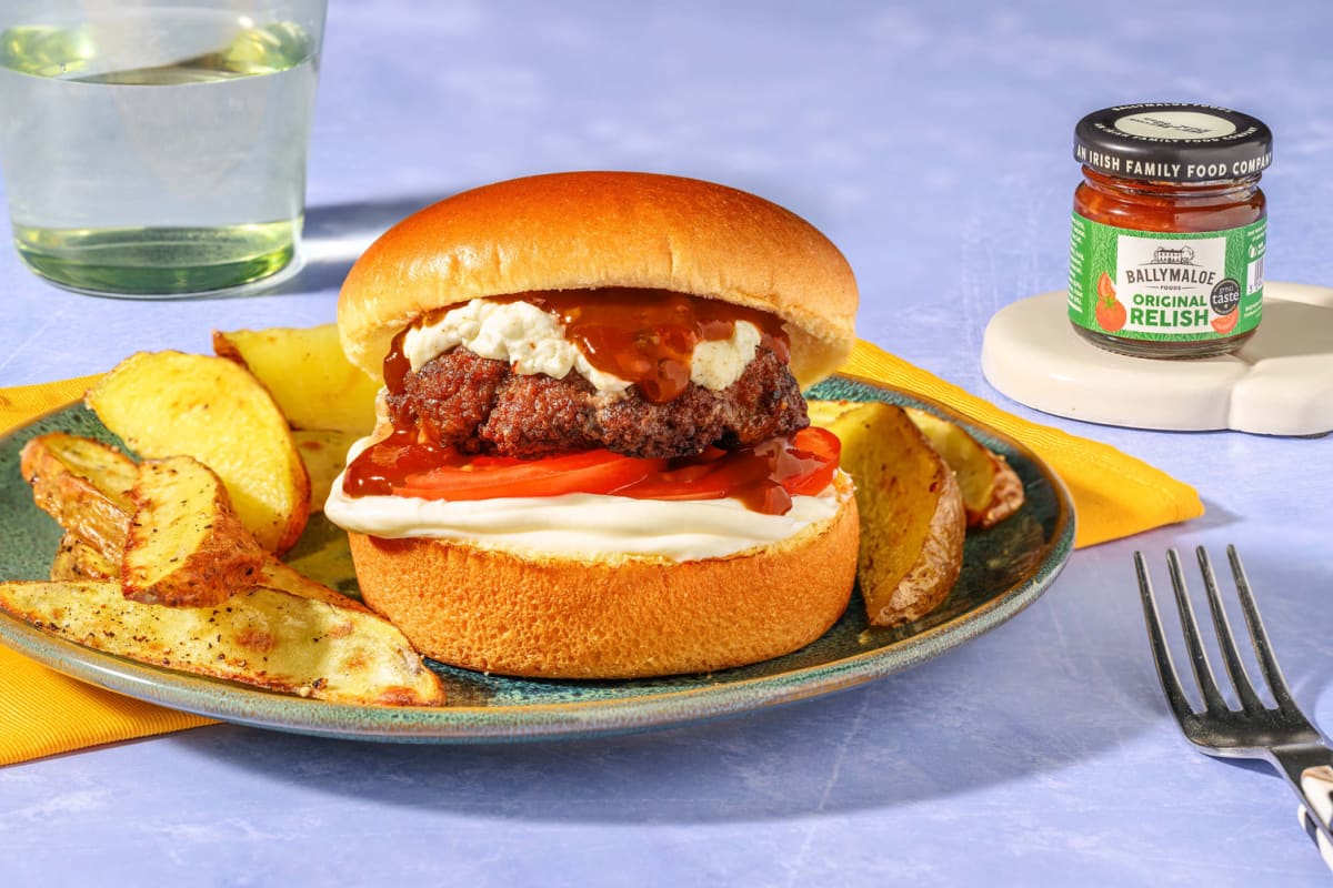 Goat's Cheese Burgers with Tomato Relish