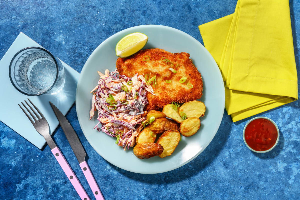 Classic Crumbed Chicken and Zesty Cabbage Slaw