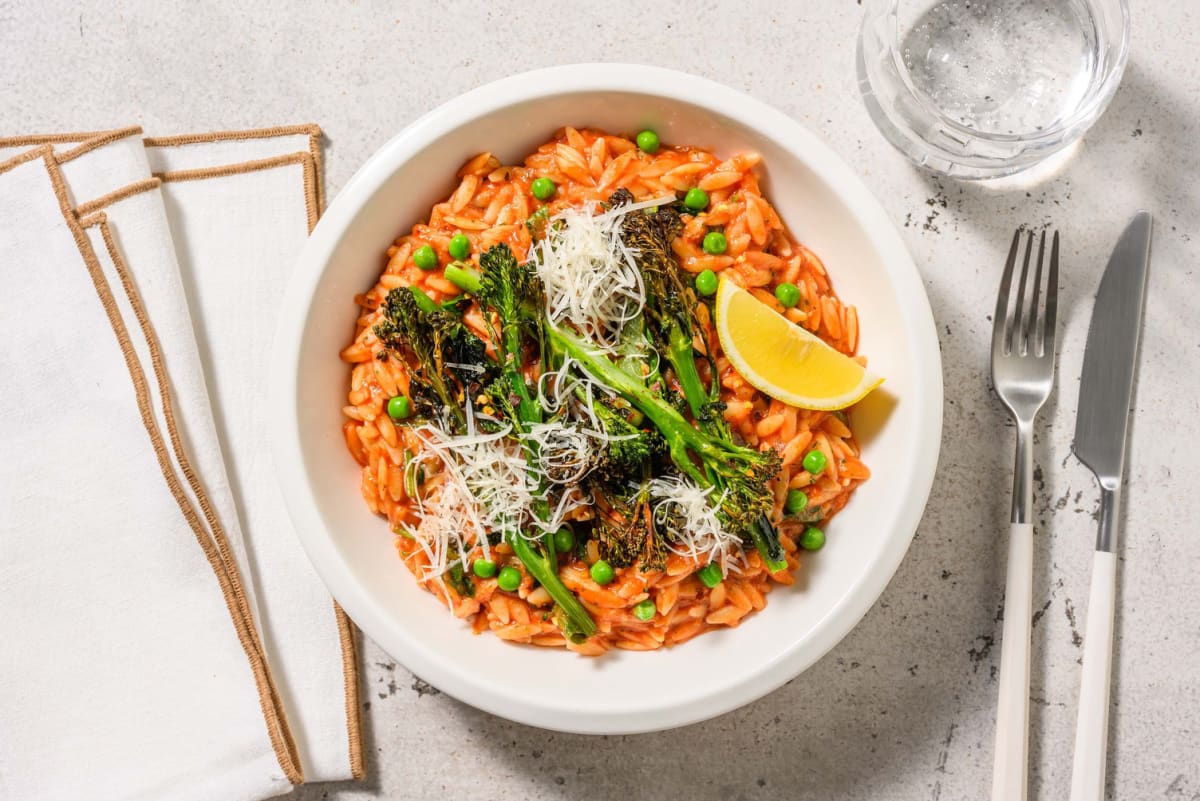 Rich Tomato Orzo and Roasted Tenderstem® 