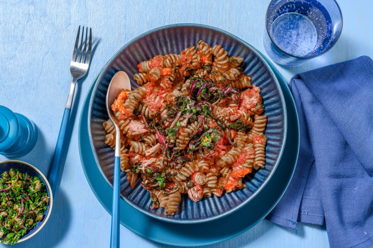 Kichererbsenpasta Ceci con Tonno mit Thunfisch