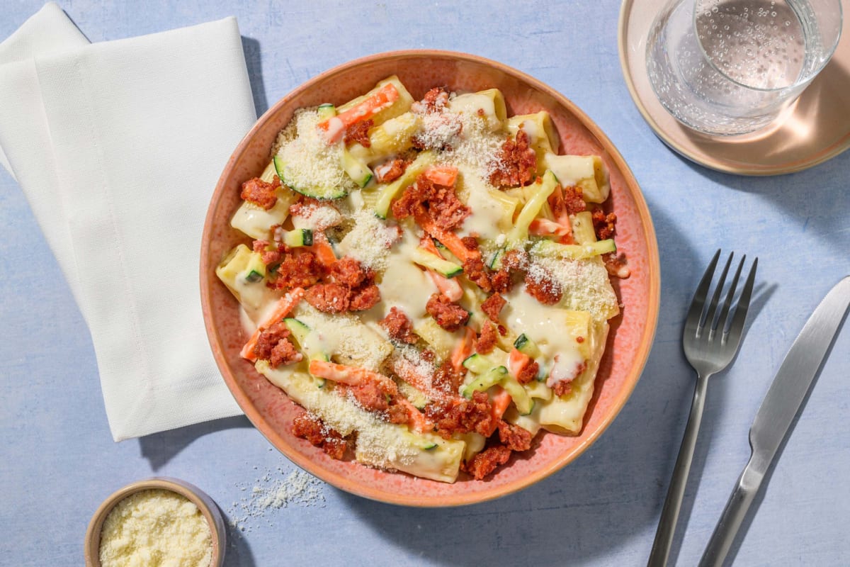 Rigatoni nach Cacio e Pepe Art