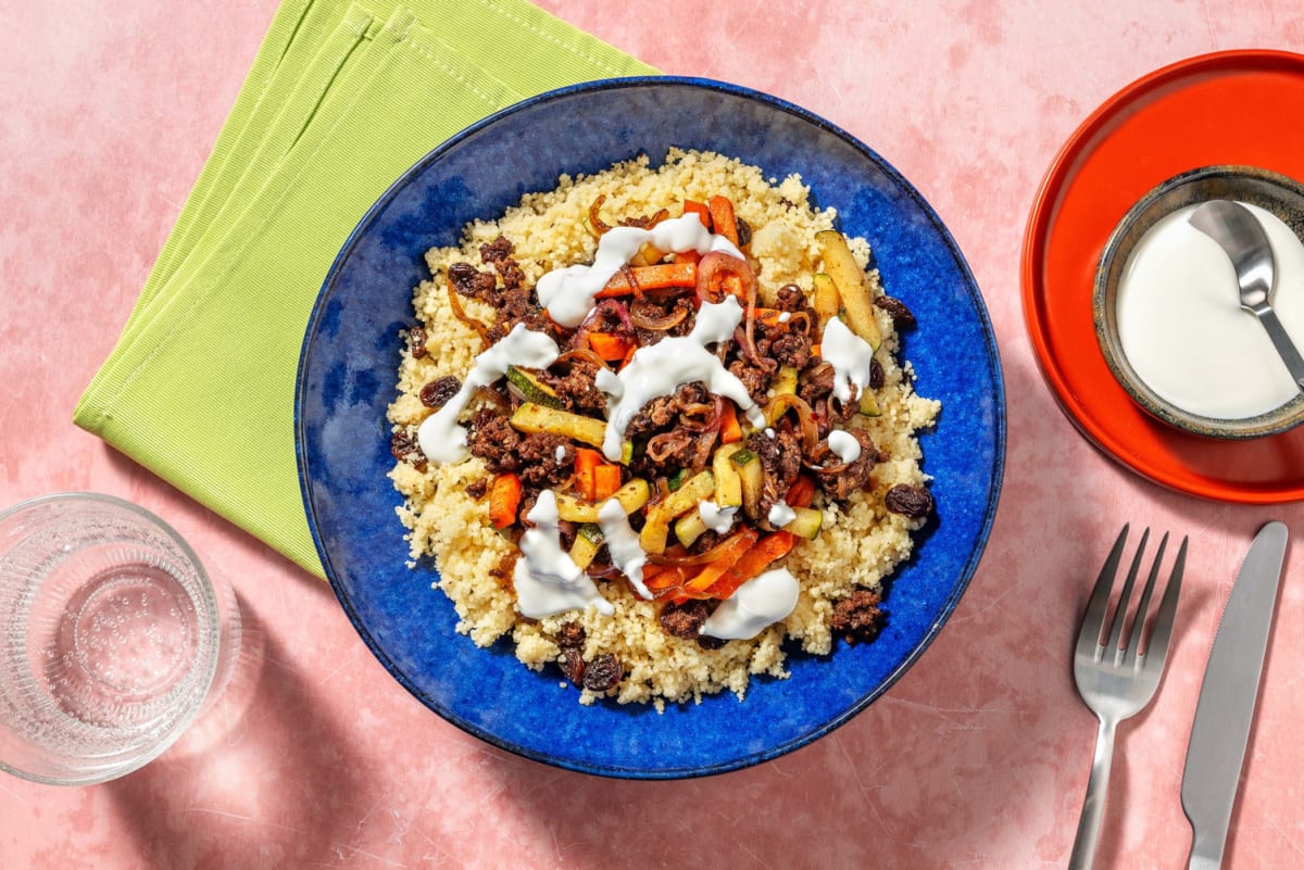 Rinderhackfleisch-Pfanne mit Harissa