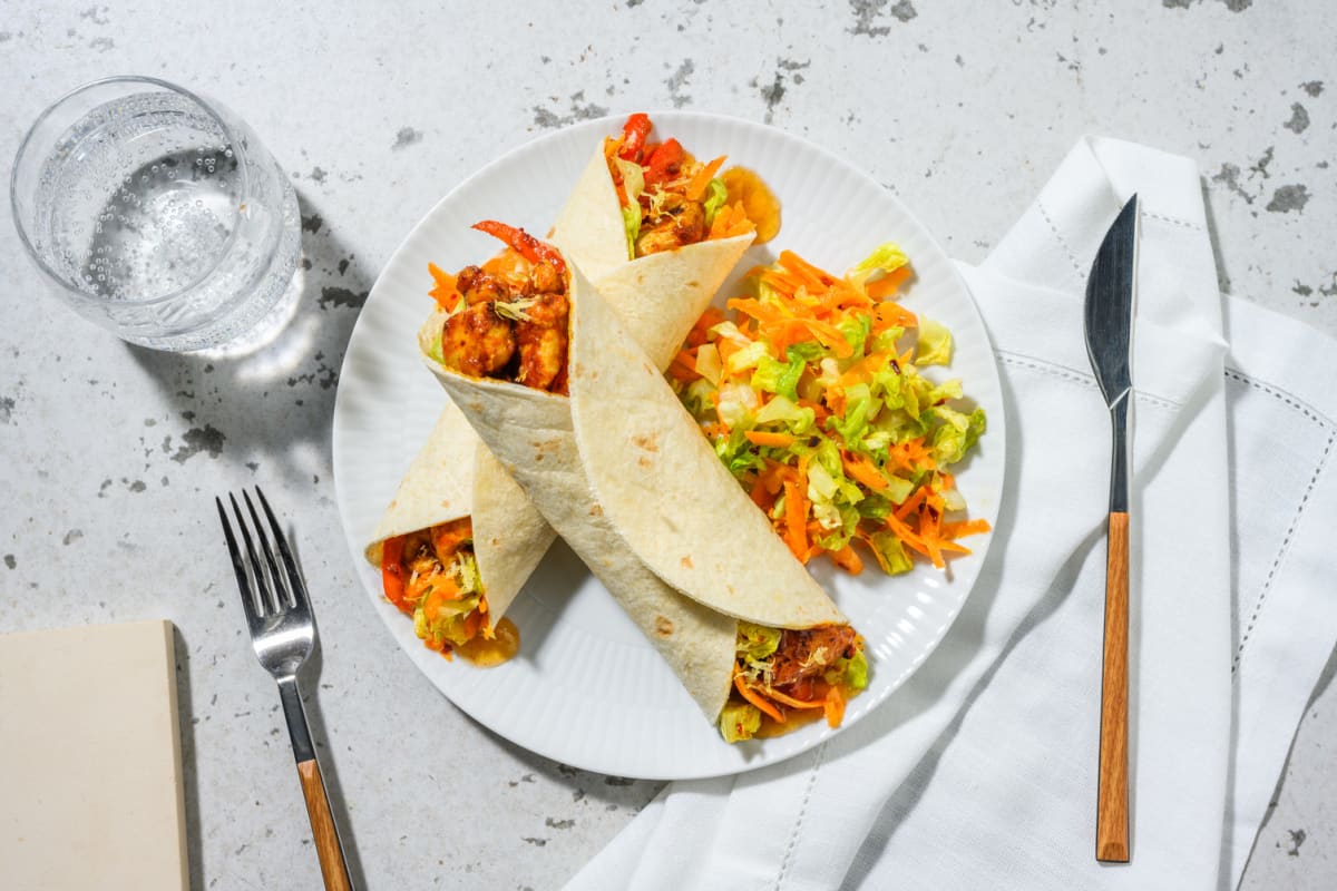 Curried Chicken Breast and Pepper Wraps
