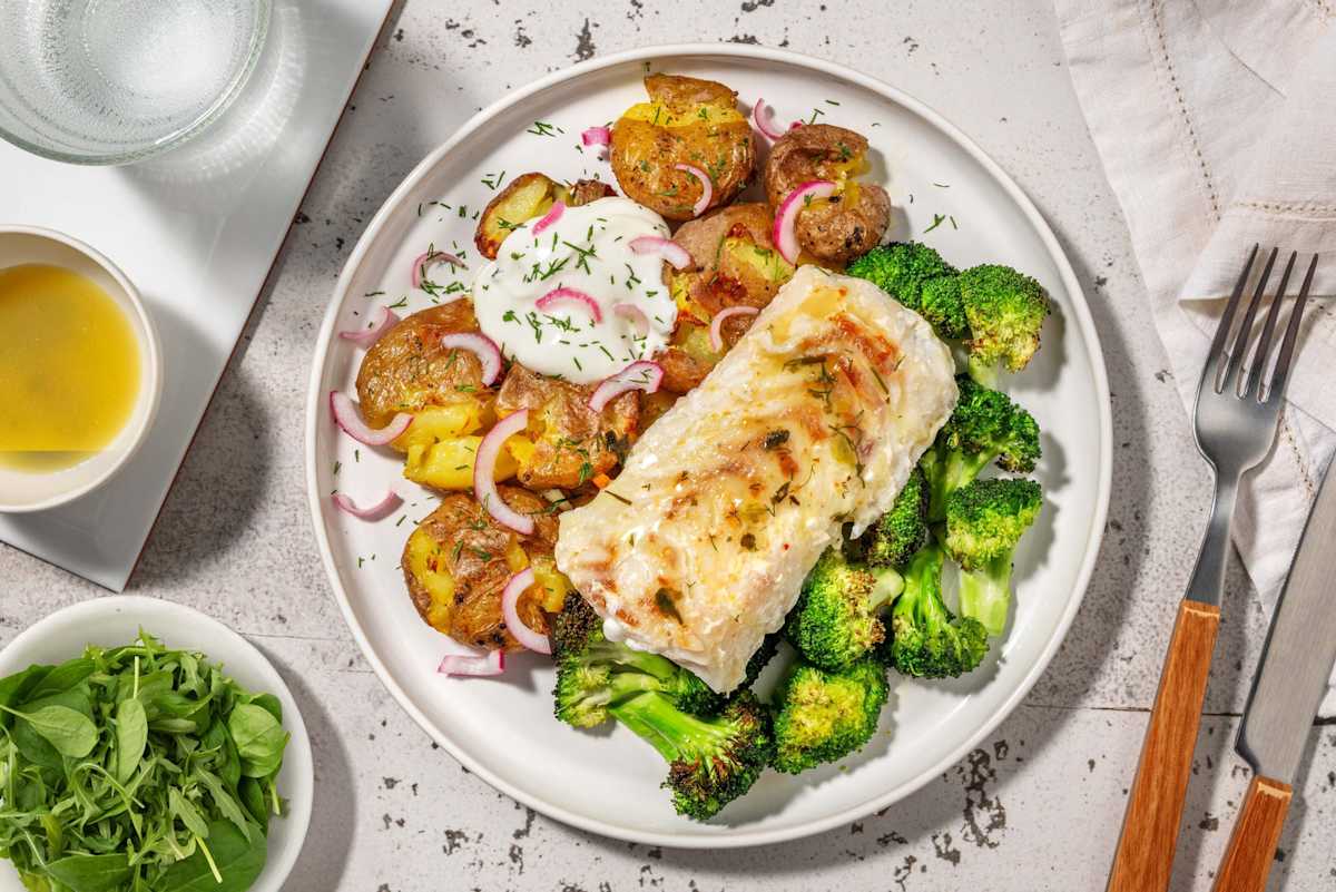 Stekt torsk i sitronsmørsaus