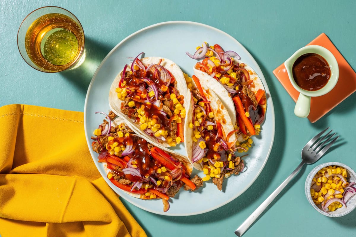 BBQ Tacos mit veganem Schawarma