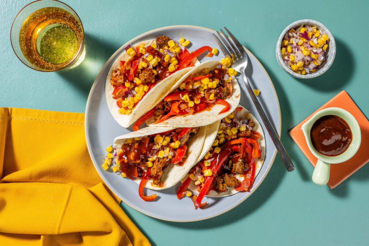 BBQ Tacos mit veganem Schawarma