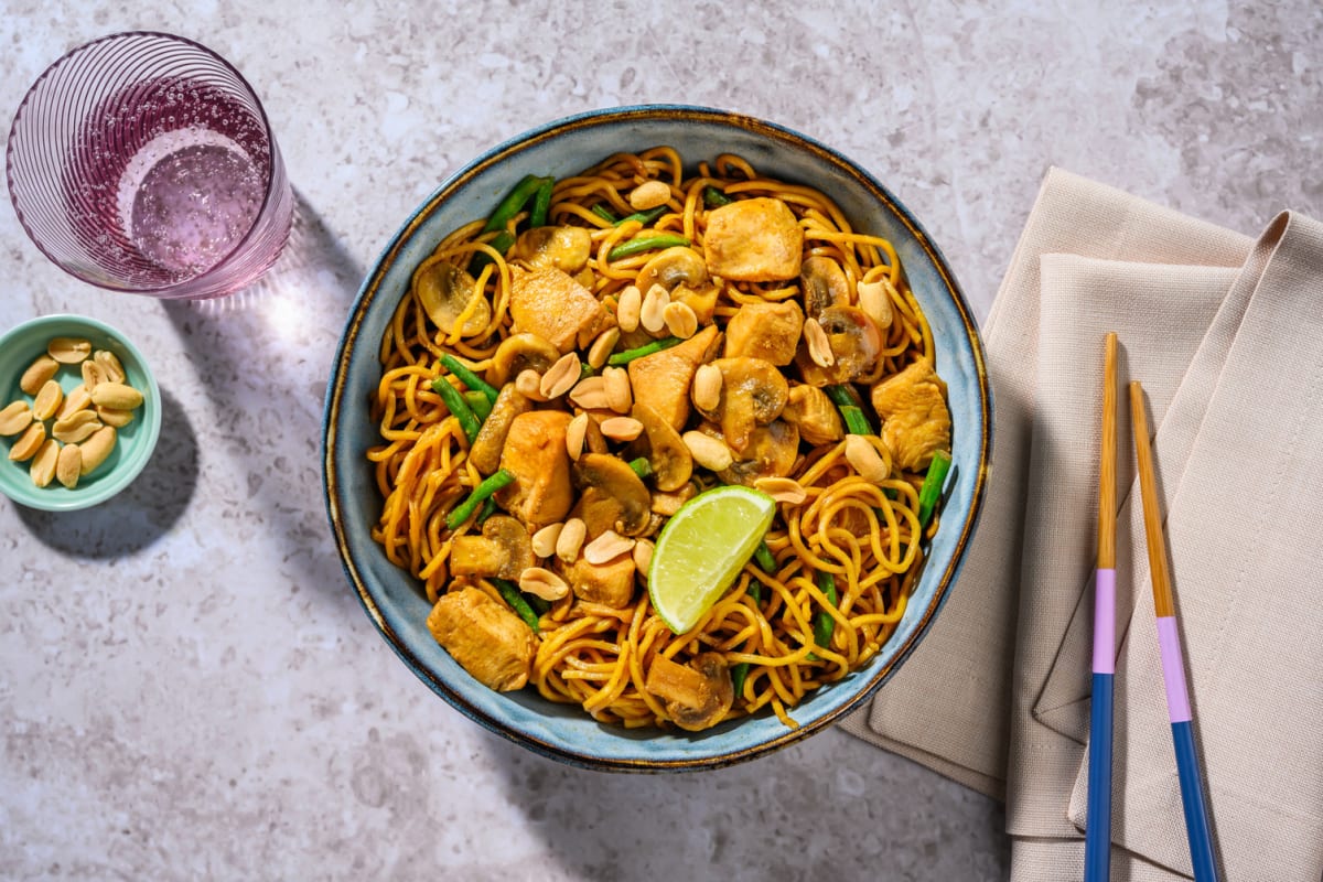 Garlic and Mushroom Chicken Noodles