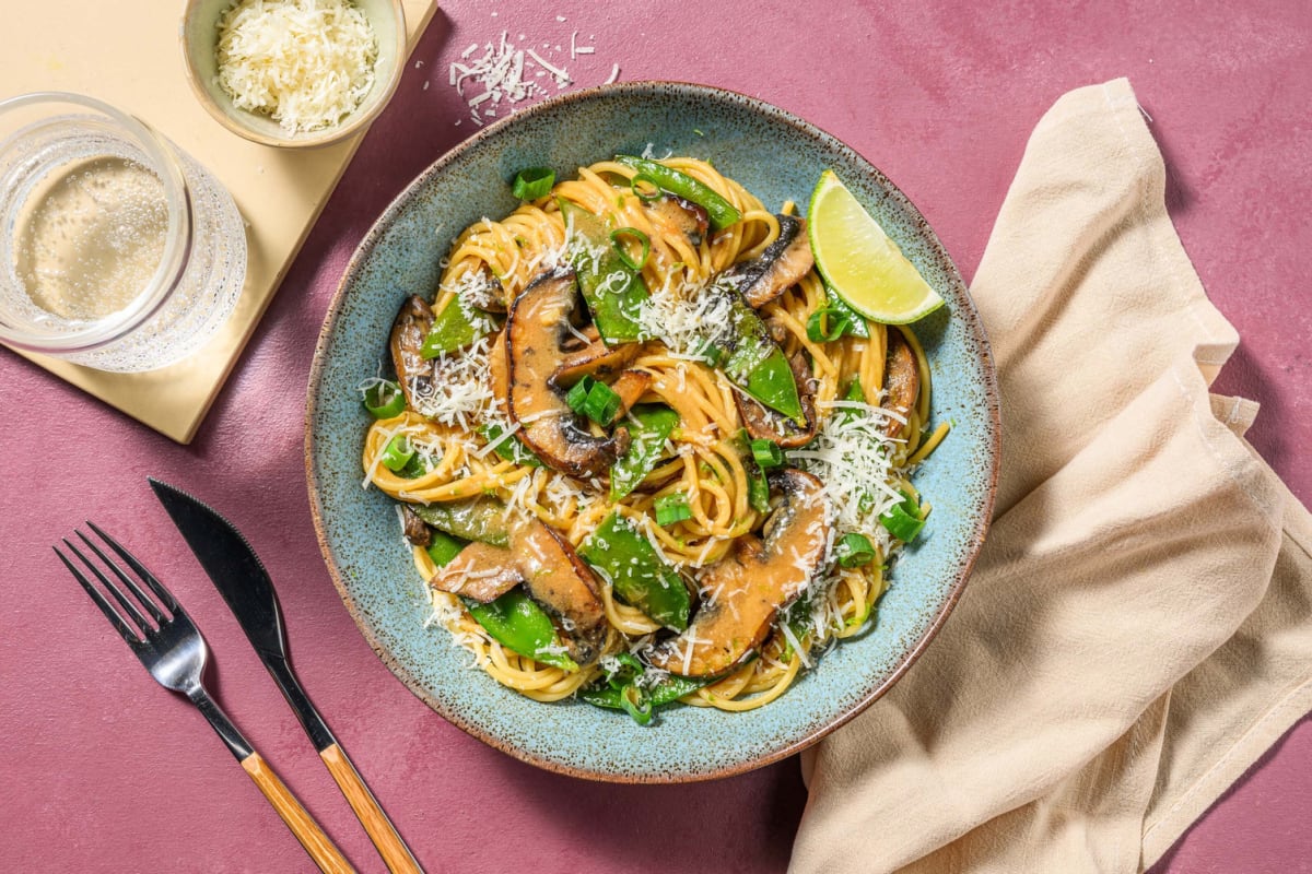 Miso-Butter-Spaghetti mit Portobello