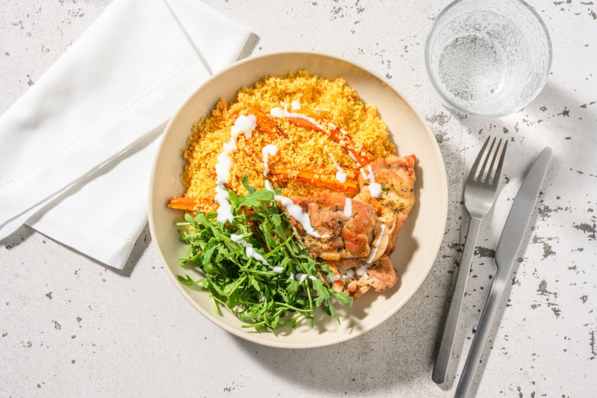 Herby Chicken Thighs and Chermoula Couscous