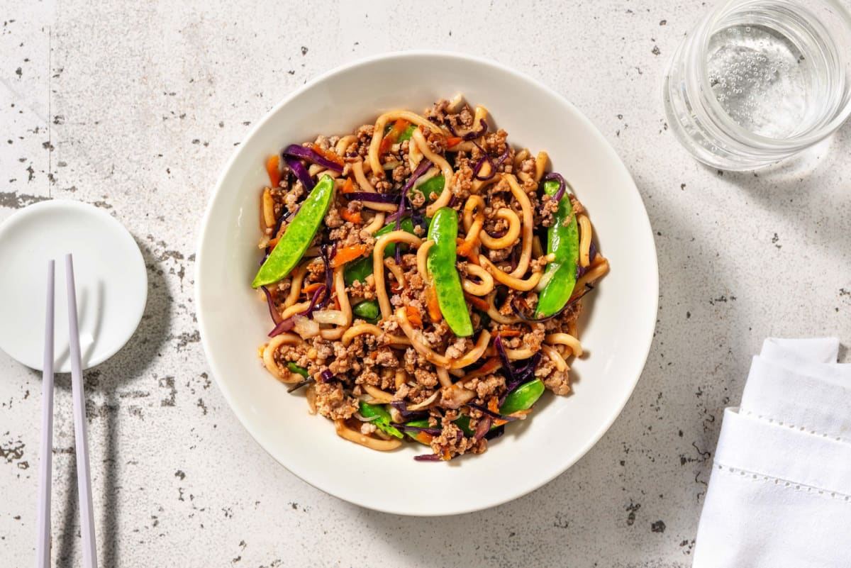 Ginger Hoisin Beef Udon Stir-Fry