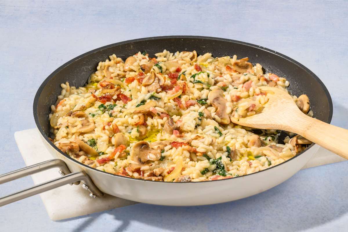 Stovetop Bacon and Mushroom Risotto