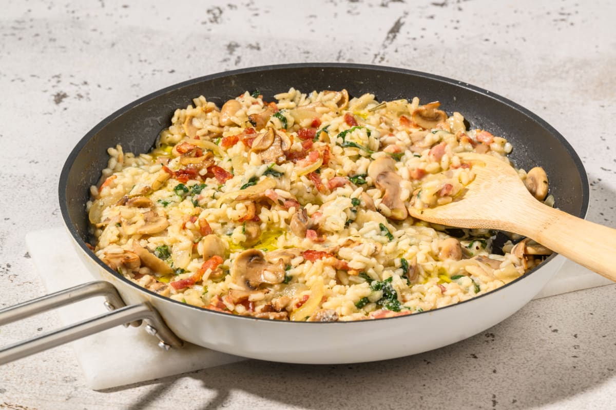 Stovetop Bacon and Mushroom Risotto