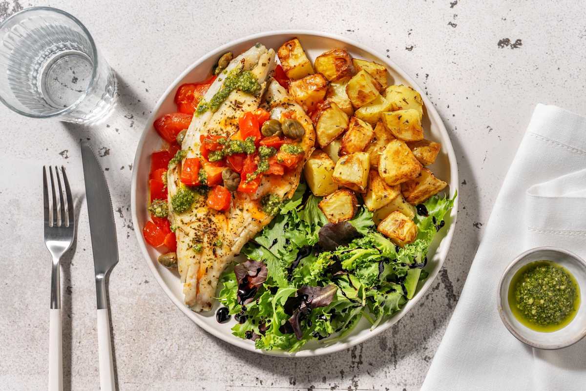 Pan-Seared Sea Bass and Warm Tomato Salsa