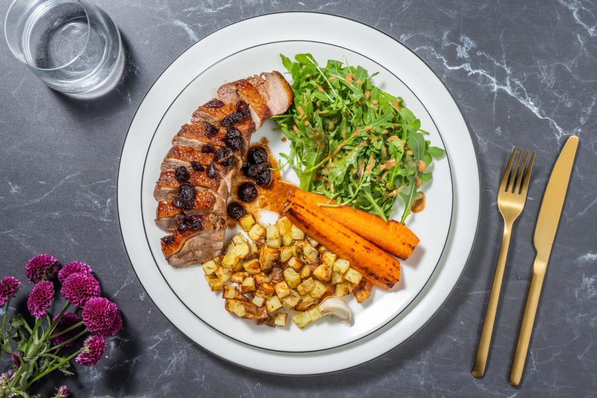Filet de canard au miel & carottes glacées