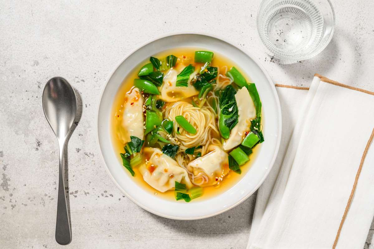 One-Pot Double Prawn Wonton Noodle Soup