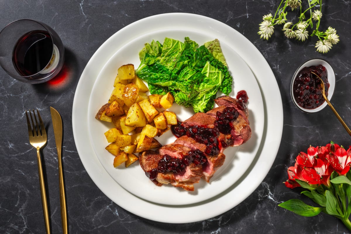 Seared Duck Breast in Balsamic Redcurrant Sauce