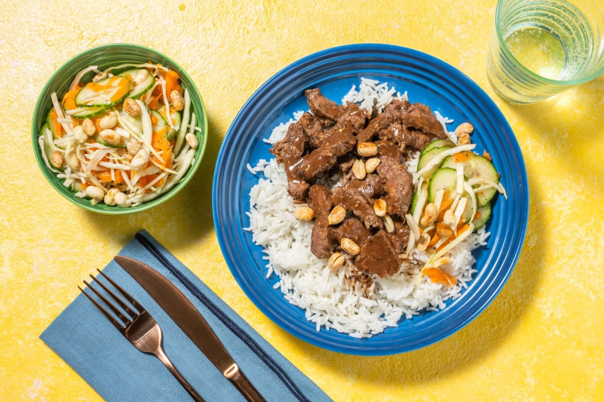 Bowl bulgogi aux émincés de steak et légumes à l'aigre-douce