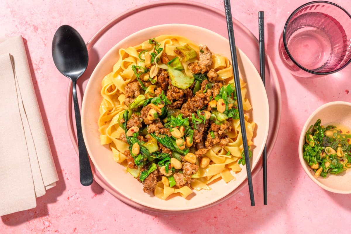 Fettuccine Dandan-Style mit Hackfleisch