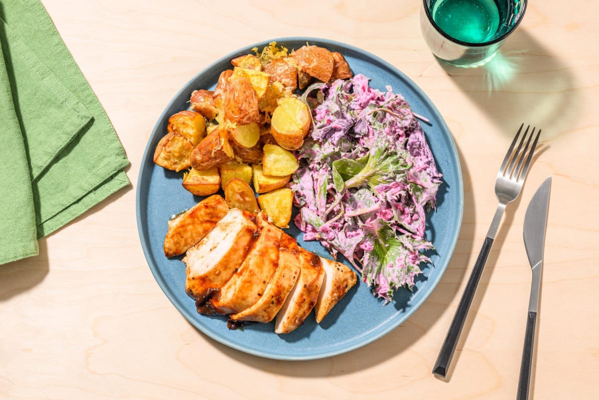 Hähnchenbrust mit Pflaumen-Sriracha-Soße 