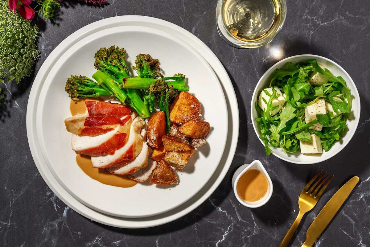 Serrano Ham Wrapped Chicken Breast and Truffle Sauce