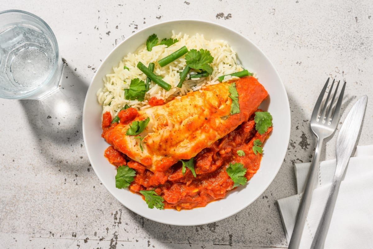 Heekfilet in romige currysaus