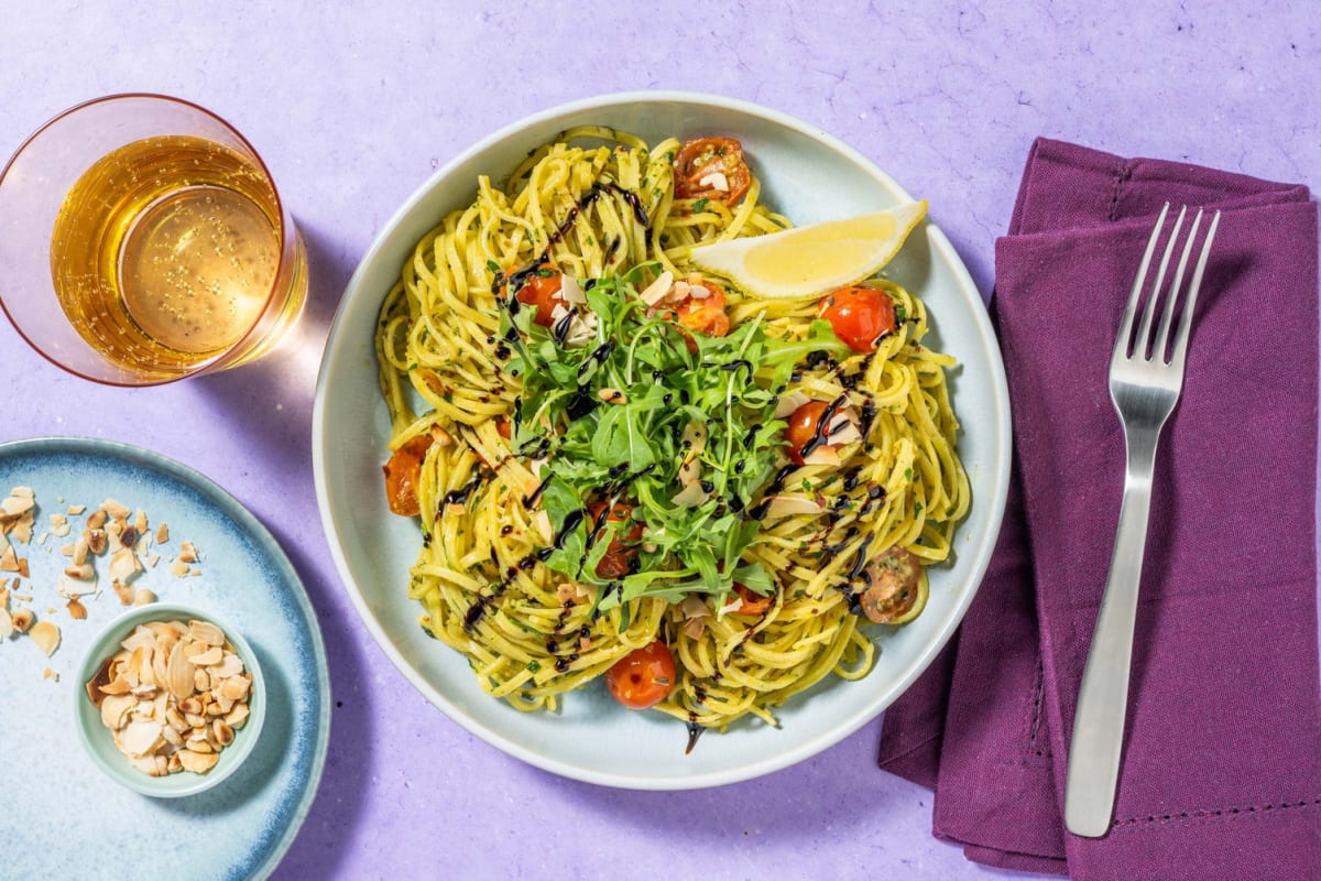 Linguine alla Foriana mit Zitronen-Nuss-Pesto