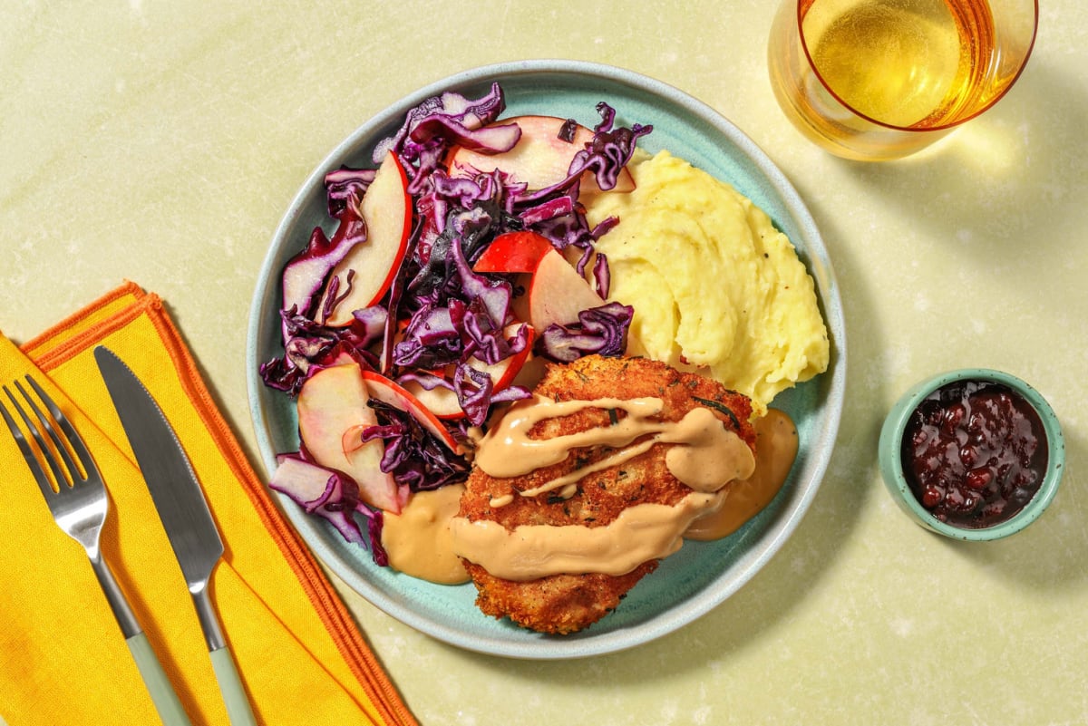 Rosemary breaded pork and lingonberry