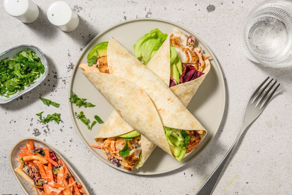 Wraps met Mexicaans gekruide heek