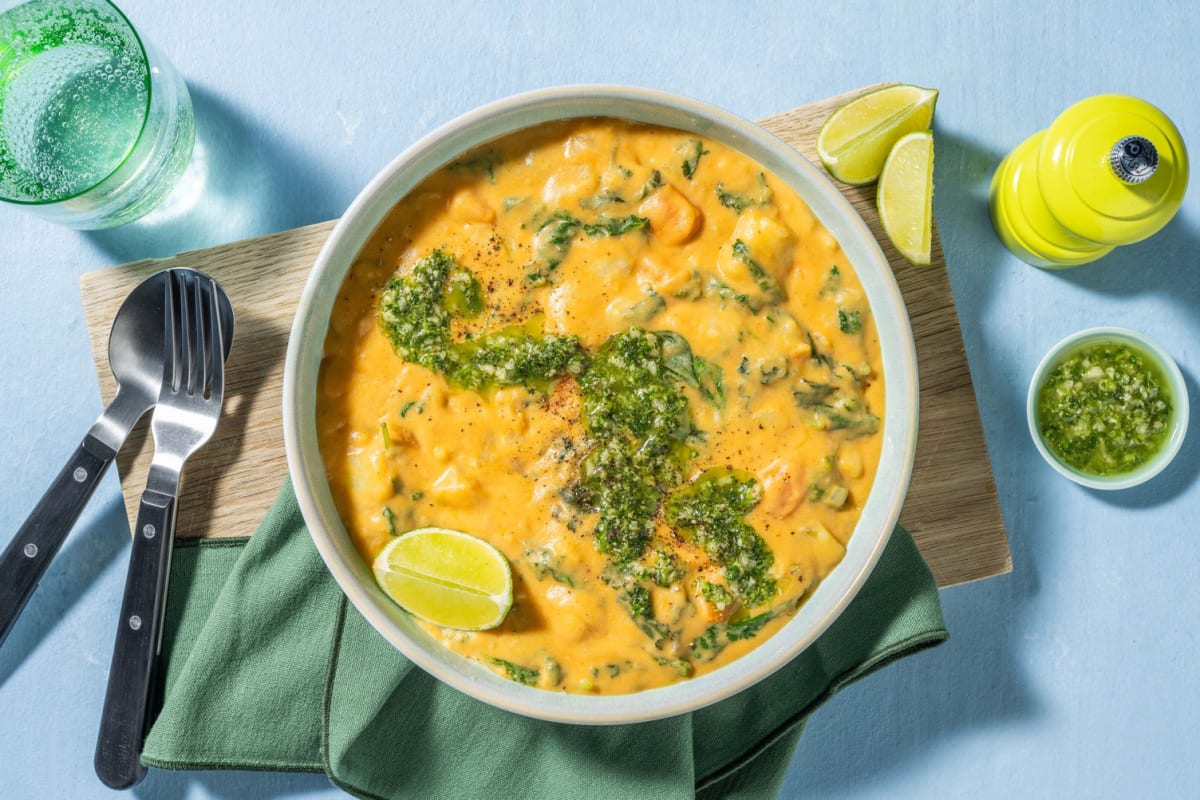 Grünkohl-Curry-Eintopf mit Kartoffeln