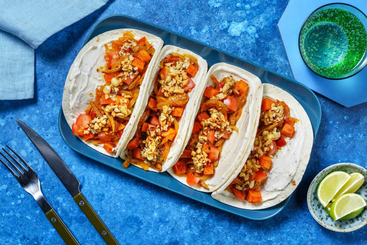 Fajita-Austernpilze in Soft-Tacos