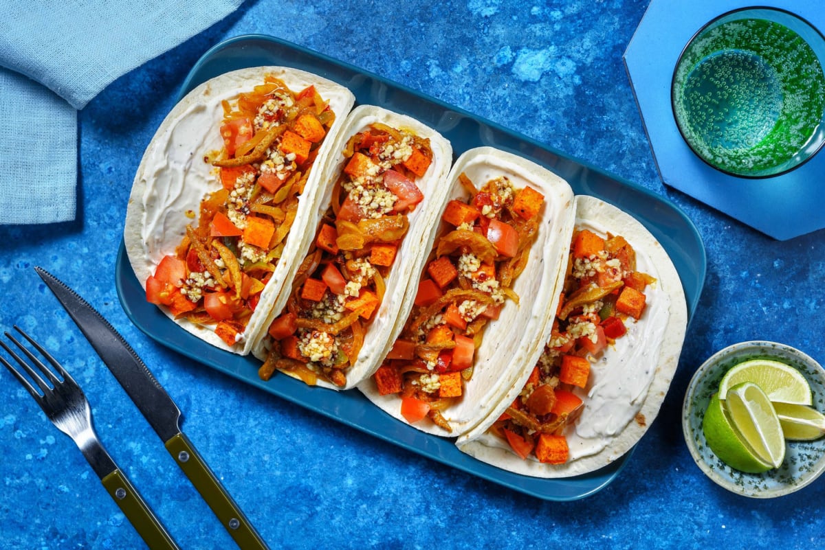 Fajita-Austernpilze in Soft-Tacos