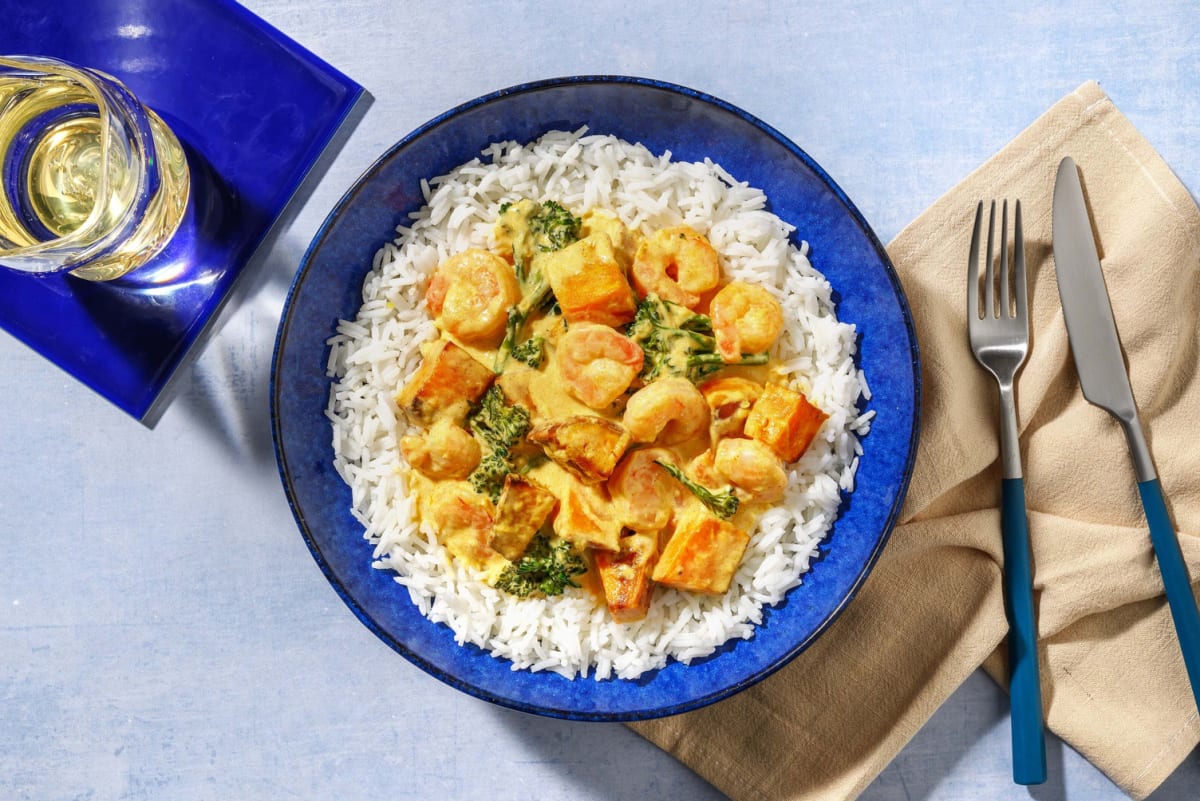 King Prawn and Sweet Potato Korma Style Curry