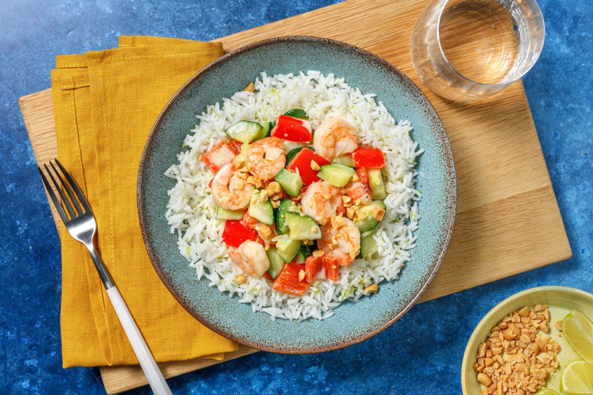 Green Shrimp Curry mit Zucchini und Spitzpaprika