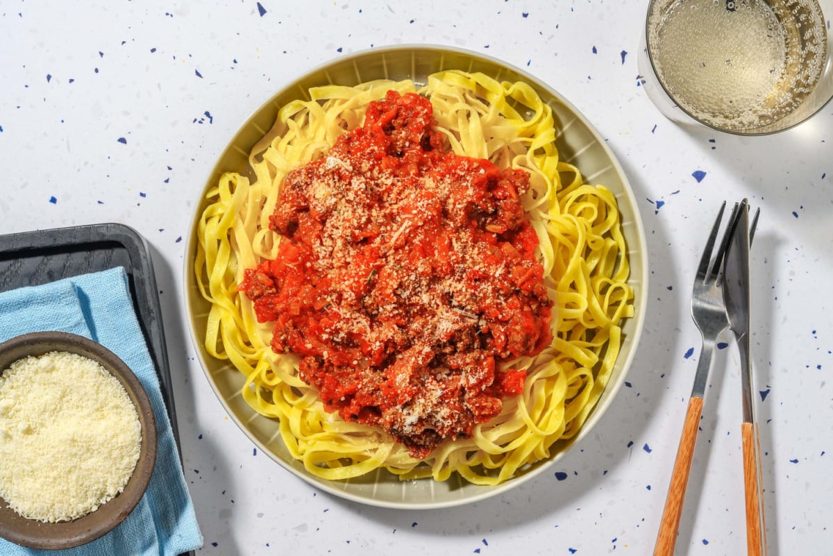 Klassische Pasta Bolognese mit Rinderhack