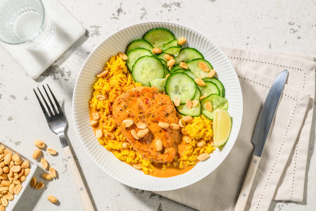 Hähnchenfilet in cremiger Sambal-Badjak-Soße