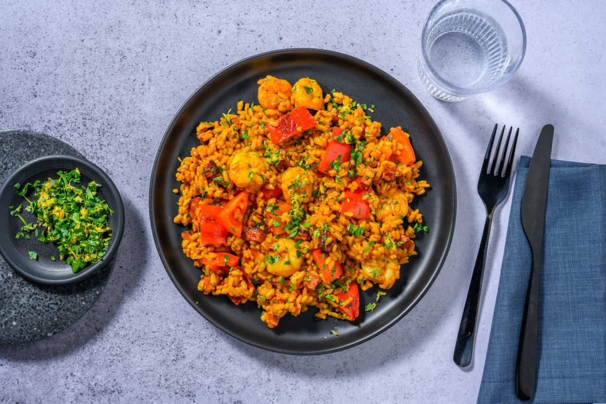 Ultimate King Prawn and Chorizo Paella