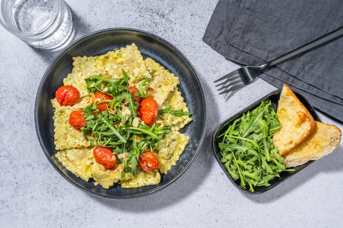 Ultimate Creamy Pesto Spinach & Ricotta Ravioli