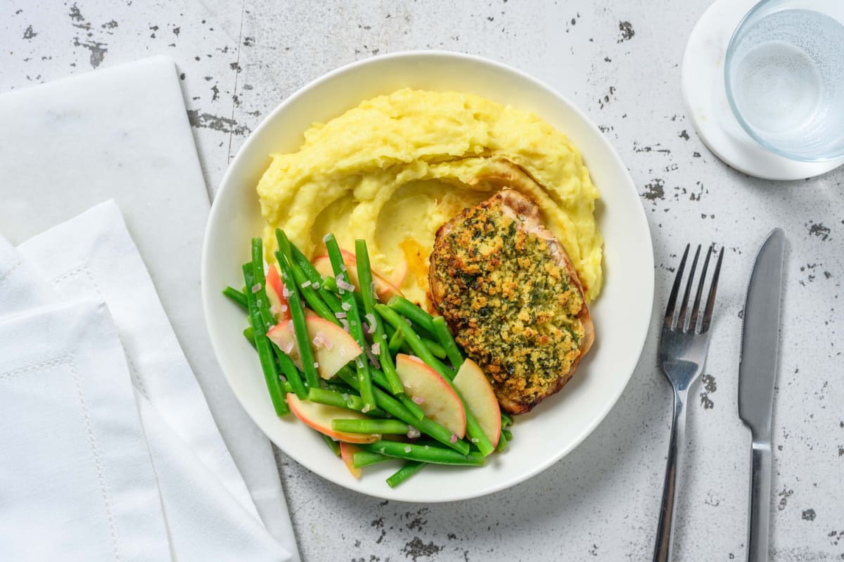 Schweinelachssteak mit Kräuterkruste